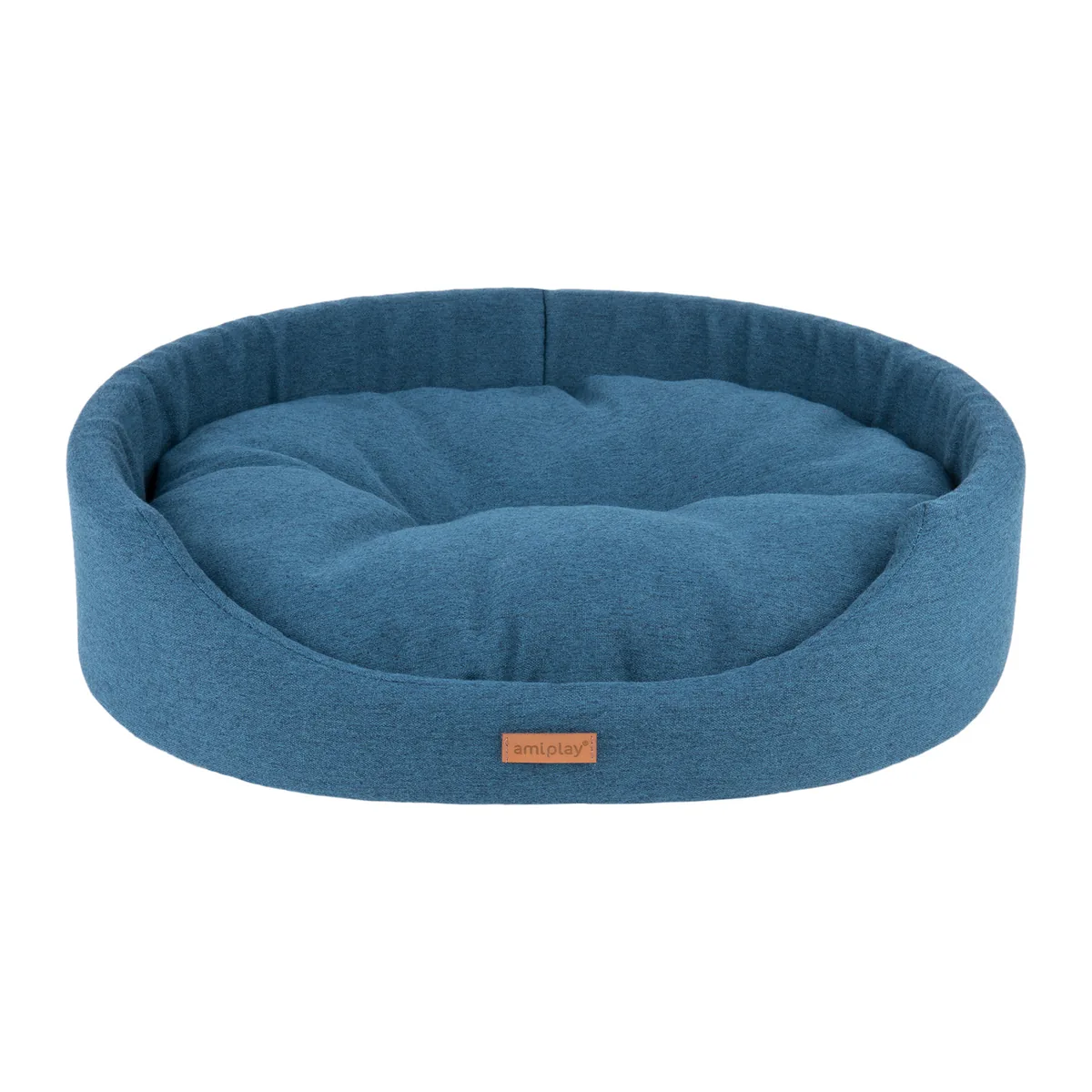 Legowisko owalne dla psa AMIPLAY Montana L 58×50 cm, niebieskie