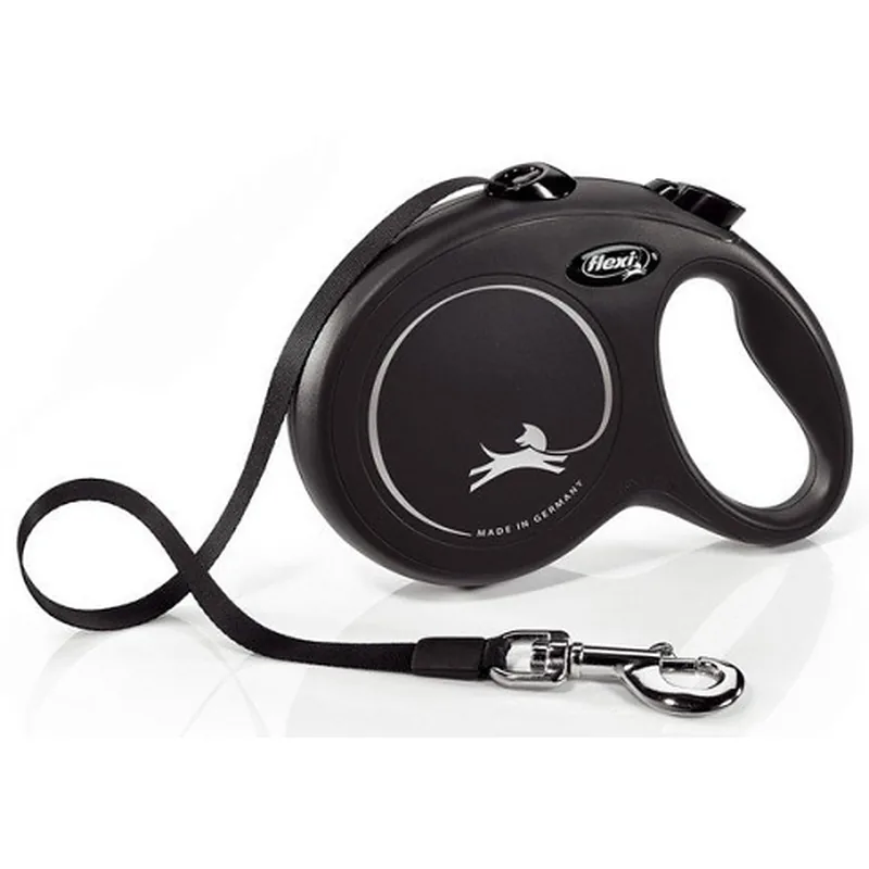 Smycz automatyczna Flexi New Classic L taśma 5 m do 50 kg, czarna