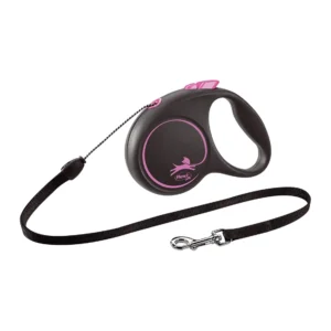 Flexi Smycz Black Design M Linka 5m Do 25kg Różowa Flexi Smycz Black Design M Linka 5m Do 25kg Różowa