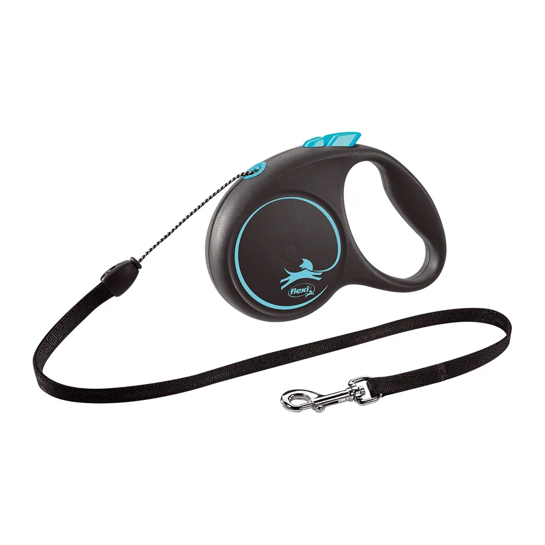 Smycz automatyczna Flexi Black Design S linka 5 m do 12 kg, niebieska