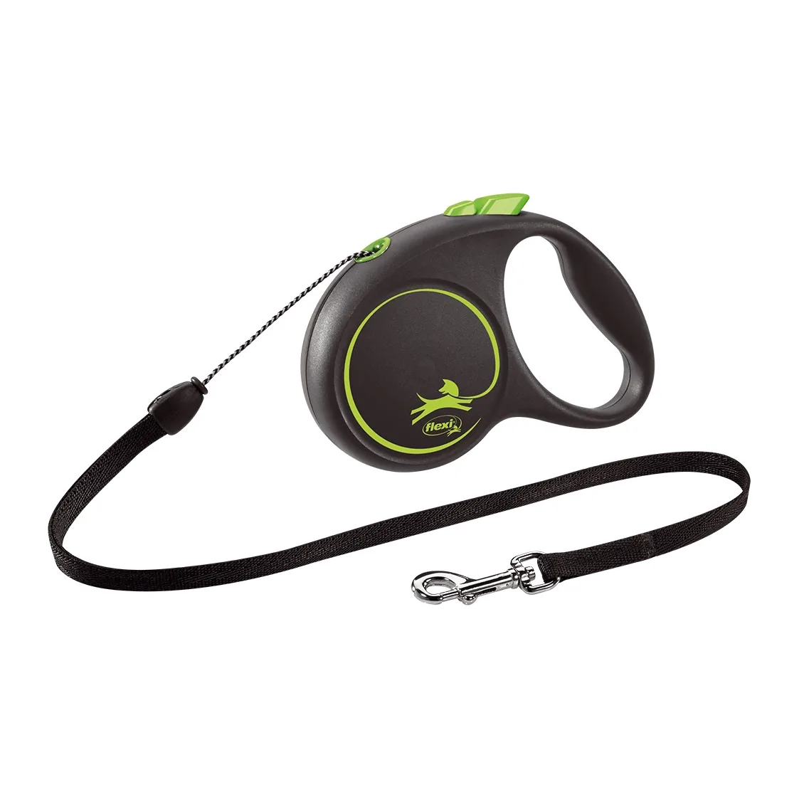 Smycz automatyczna Flexi Black Design S taśma 5 m do 12 kg, zielona