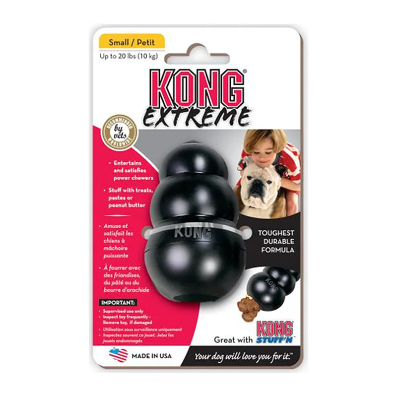 KONG Extreme S – zabawka dla psa, który mocno gryzie, czarny