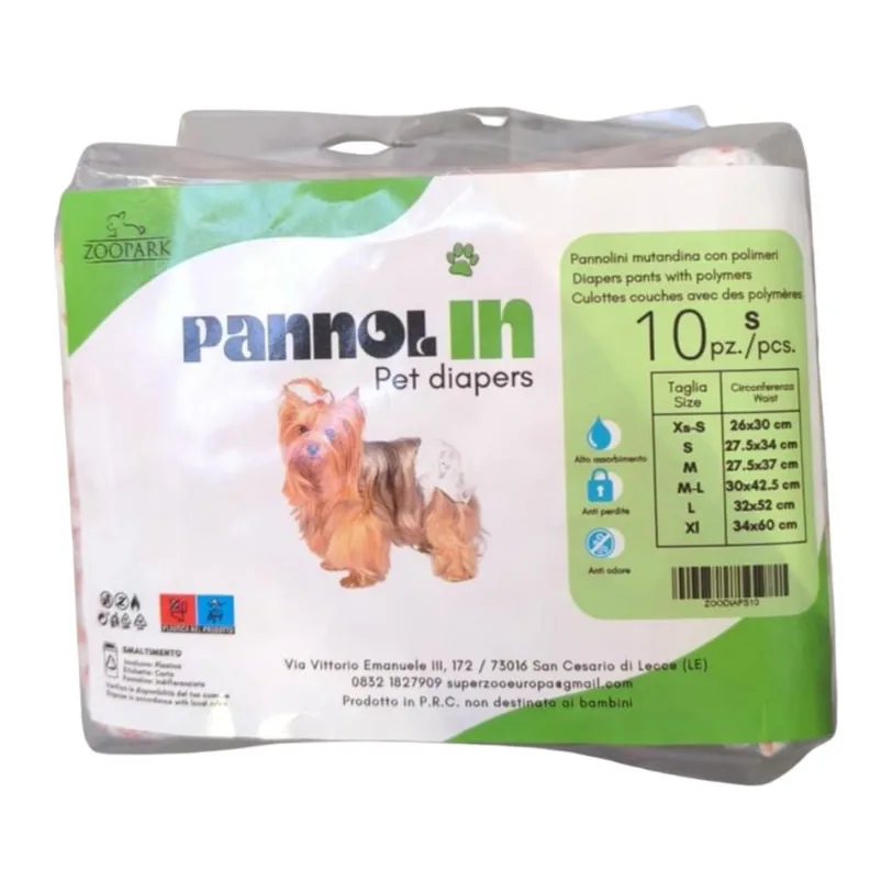 Pieluchy jednorazowe dla suczki Pannolin S, 10 szt.