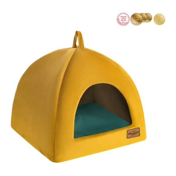 RECOBED Budka Dla Psa Welurowe Miodowa M 50x50cm RECOBED Budka Dla Psa Welurowe Miodowa M 50x50cm