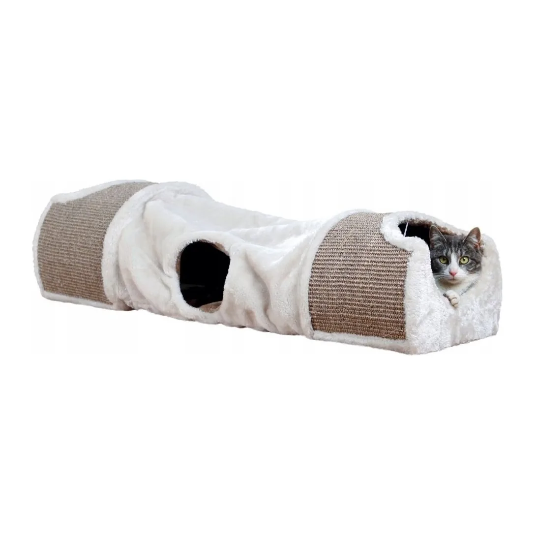 Drapak tunel dla kota Trixie 110 × 30 × 38 cm z dwoma legowiskami