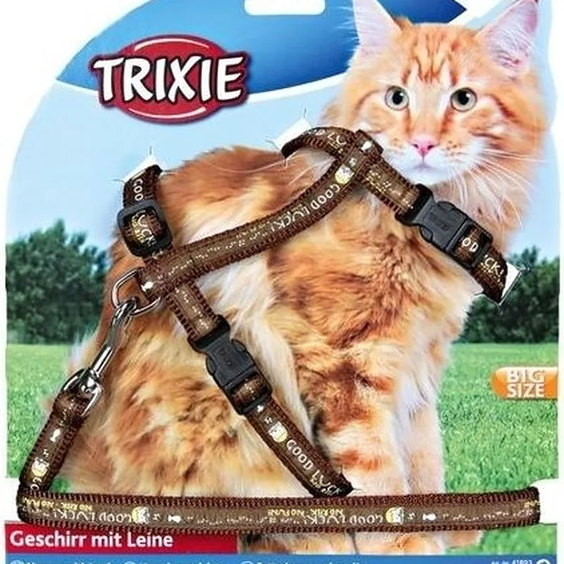 Szelki dla dużego kota Trixie XL ze smyczą (34–57 cm)